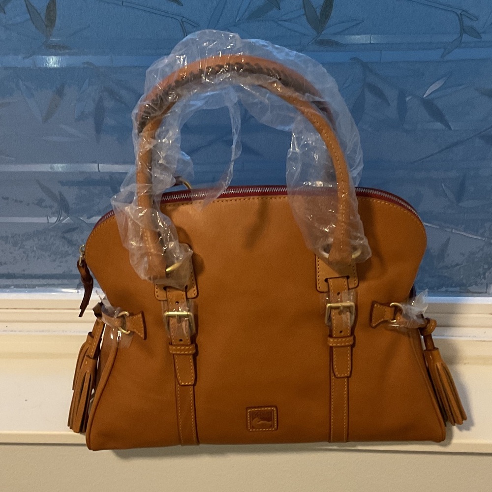 New (Never Used) Dooney & Bourke Brown Satchel with Buckle Details